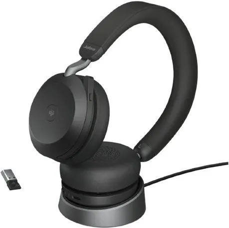 Bezdrôtové slúchadlá Jabra Evolve2 75 MS Stereo USB-C Stand Black