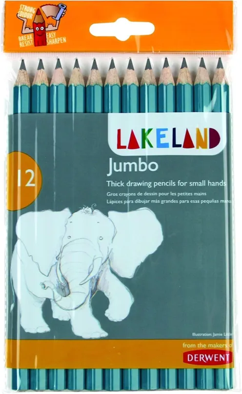 Ceruzka DERWENT Lakeland Jumbo Graphite HB, šesťhranná - balenie 12 ks