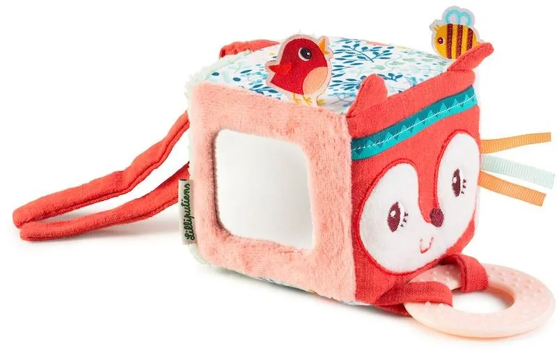 Interaktívna hračka Lilliputiens textilná kocka s aktivitami líška Alice