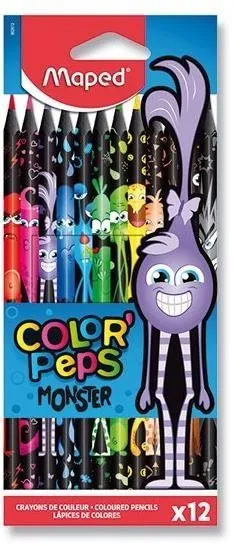 Pastelky MAPED Color´Peps Monster bezdrevné 12 farieb