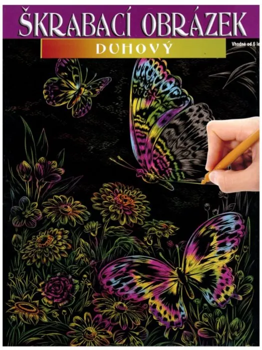 ARTLOVER Škrabací obrázok dúhový Motýle 20x25cm