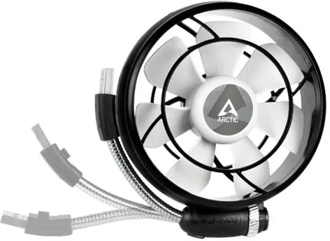 USB ventilátor ARCTIC Summair Light Mobile, priemer lopatiek 9,2 cm, farba Biela a Čierna