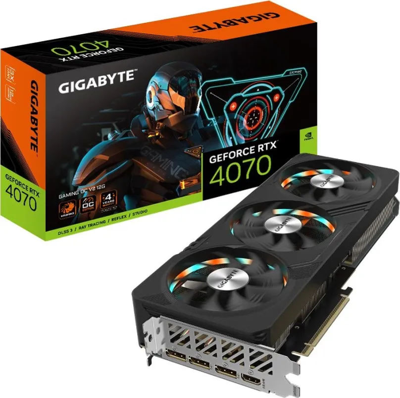 Grafická karta GIGABYTE GeForce RTX 4070 GAMING OC V2 12G, 12 GB GDDR6X (21000 MHz), NVID