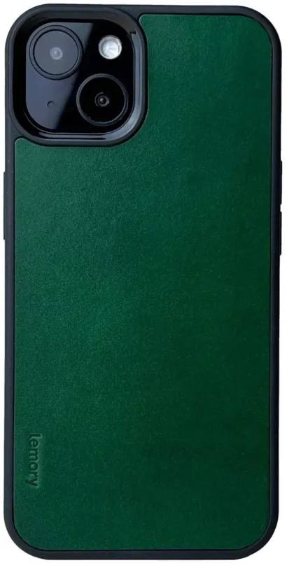 Kryt na mobil Lemory iPhone 13 kožený kryt tmavo zelená