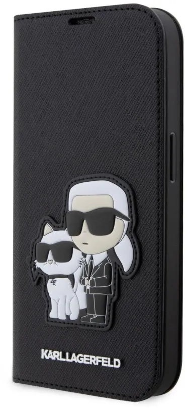 Puzdro na mobil Karl Lagerfeld PU Saffiano Karl and Choupette NFT Book Puzdro na iPhone 14 Pro Black