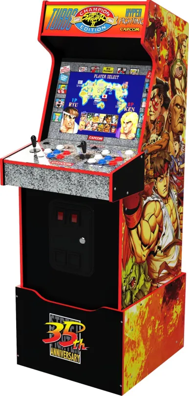 Arkádový automat Arcade1up Street Fighter Legacy 14-in-1 Wifi Enabled, v retro prevedení,