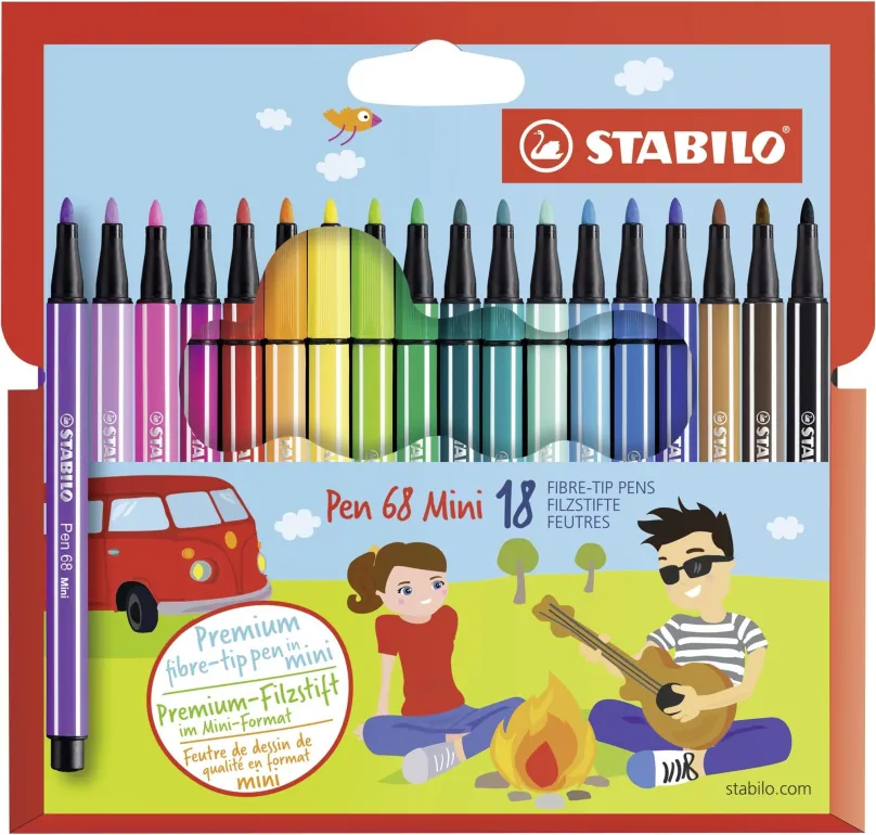 Fixy STABILO Pen 68 Mini kartónové púzdro 18 farieb