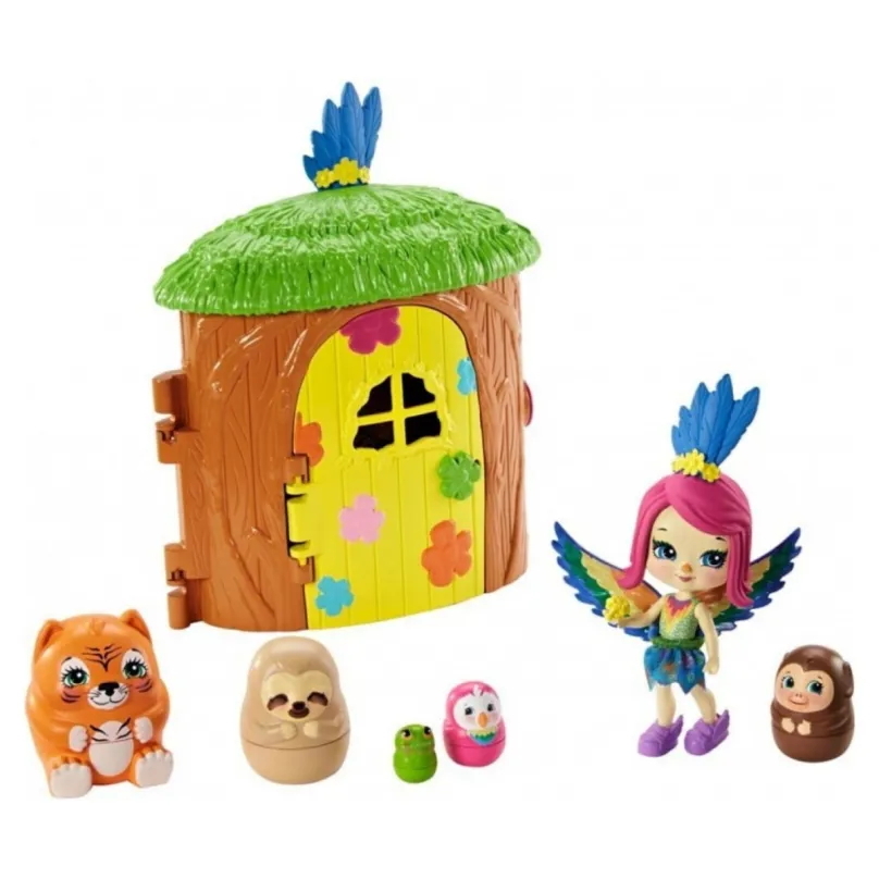ENCHANTIMALS Tajné útočisko najlepších priateľov, Peeki Parrot Tree Hut, Mattel GTM49