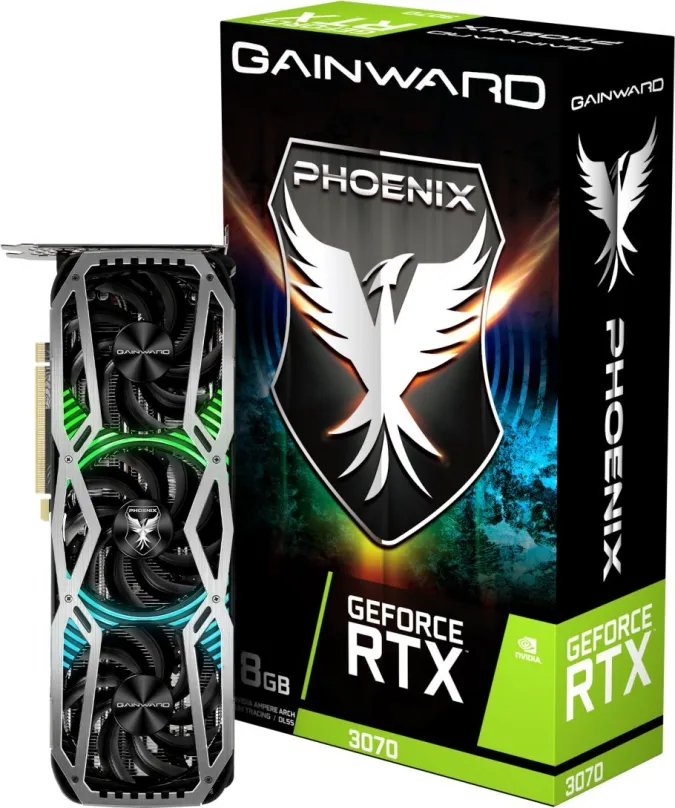 Grafická karta GAINWARD GeForce RTX 3070 Phoenix LHR, 8 GB GDDR6 (14000 MHz), NVIDIA GeFo