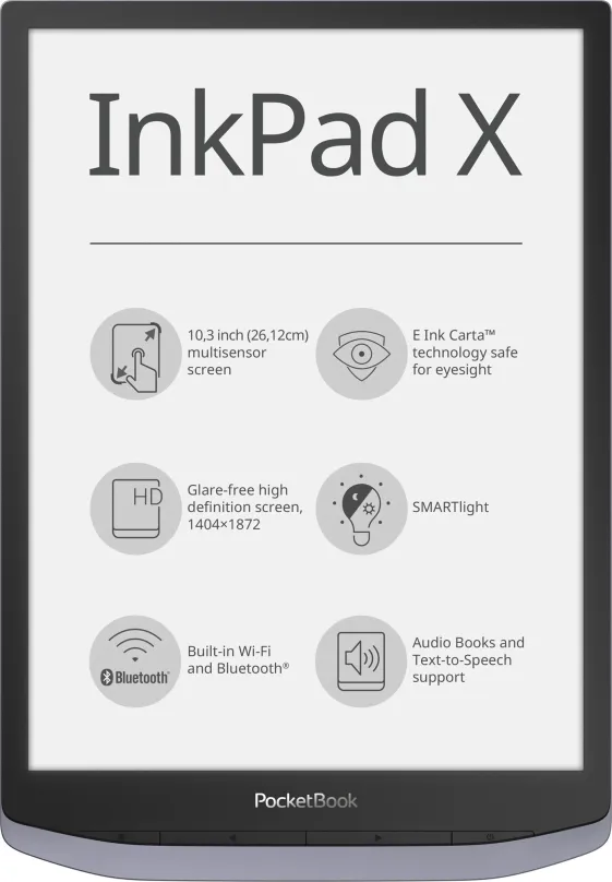 Elektronická čítačka kníh PocketBook 1040 inkpad X Metallic Grey