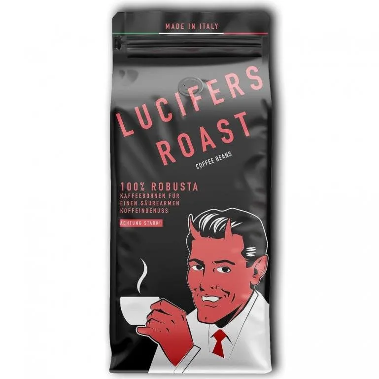 Káva Lucifer Roast zrnková káva 100% Robusta, 1000 g, zrnková, 100 % Robusta, aróma čokolá