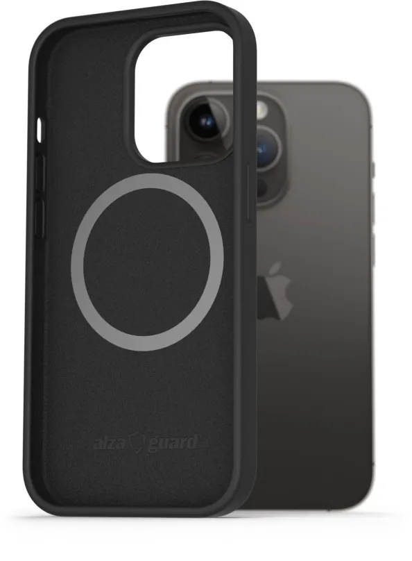 Kryt na mobil AlzaGuard Magnetic Silicone Case pre iPhone 14 Pre čiernych