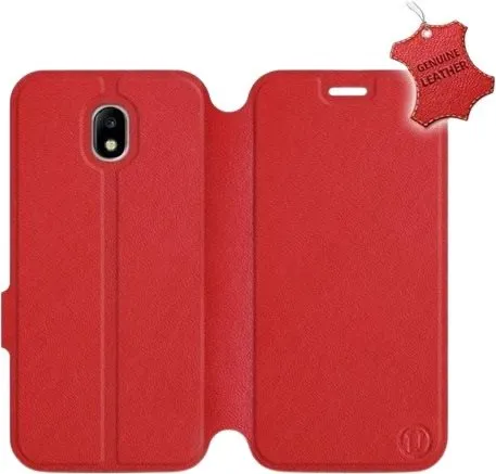 Kryt na mobil Flip puzdro na mobil Samsung Galaxy J5 2017 - Červené - kožené - Red Leather
