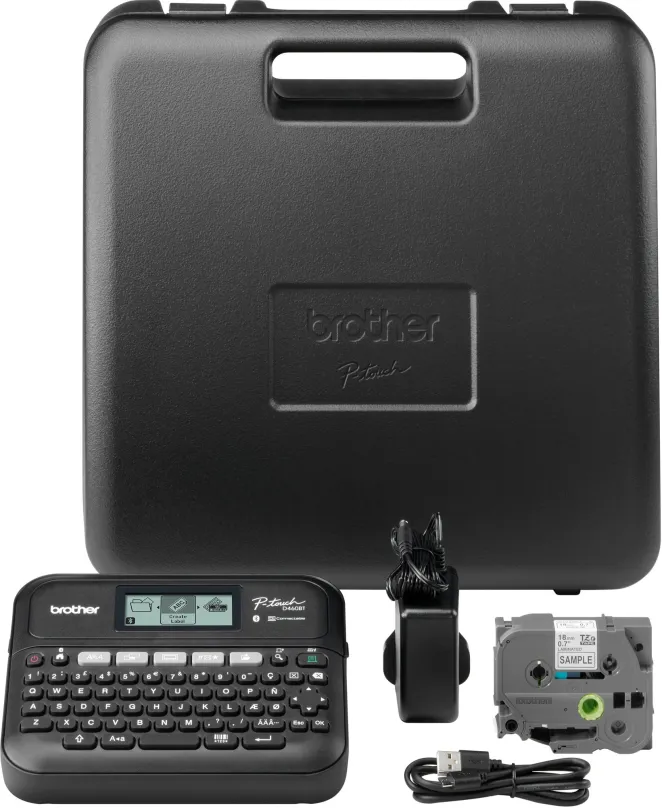 Štítkovač Brother PT-D460BTVP, termotransfer, šírka pásky max. 18mm, rozlíšenie 180DPI, rý