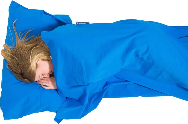 Vložka do spacáku Lifeventure Cotton Sleeping Bag Liner blue rectangular, v tvare obdĺžnik