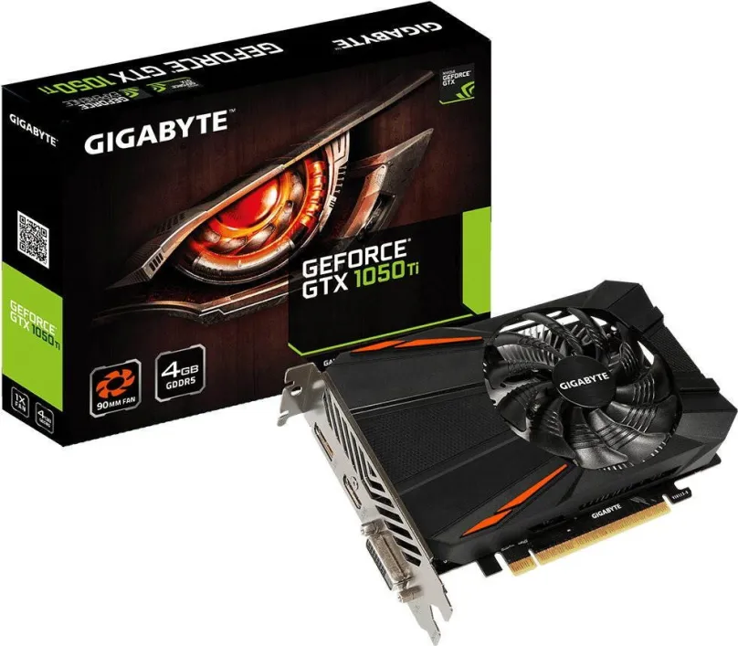 Grafická karta GIGABYTE GeForce GTX 1050 Ti D5 4G, 4 GB GDDR5 (7008 MHz), NVIDIA GeForce