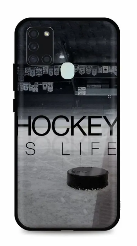 Kryt na mobil TopQ Samsung A21s silikón Hockey Is Life 51896