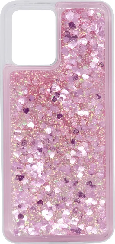 Kryt na mobil iWill Glitter Liquid Heart Case pre Realme 8 Pro Pink