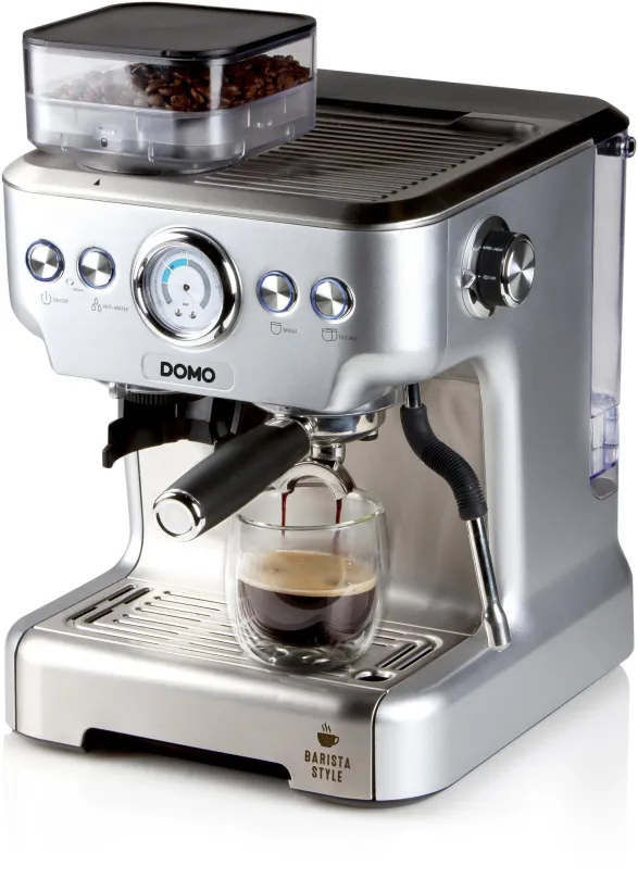 Pákový kávovar DOMO DO725K, do domácnosti, príkon 1620 W, tlak 20 bar, materiál nerez,