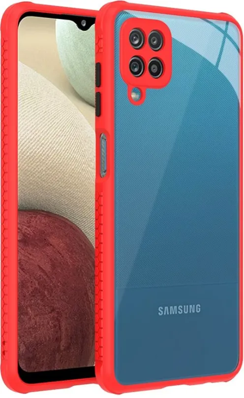 Kryt na mobil Hishell dva farebné čisté case pre Galaxy M12 red
