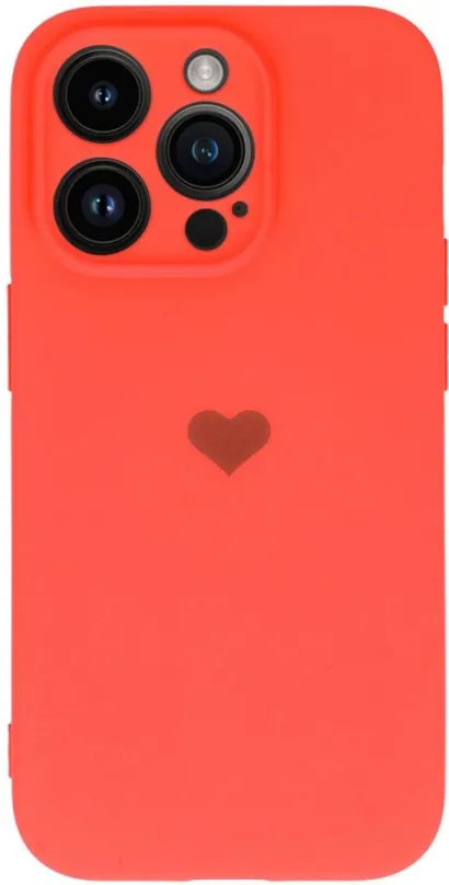 Kryt na mobil Vennus Valentínske puzdro Heart pre iPhone 14 Pro - koralové