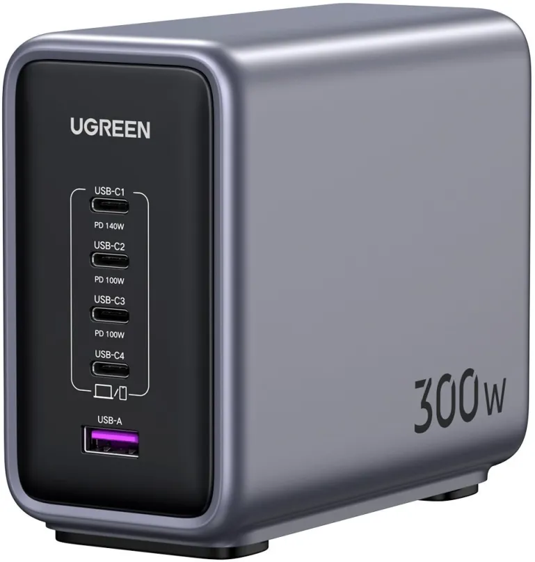Nabíjačka do siete Ugreen 1*USB-A+4*USB-C 300W Desktop Fast Charger EU