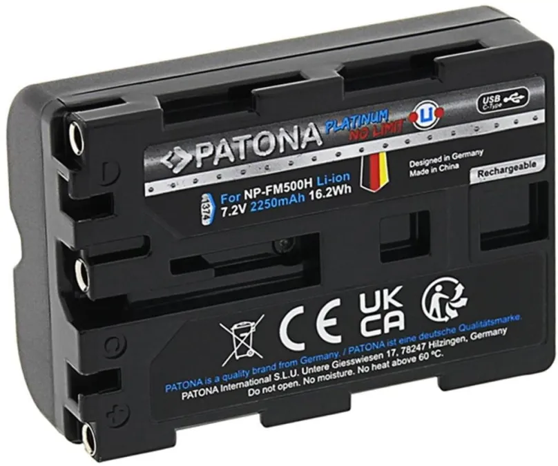 Batéria pre fotoaparát PATONA batéria pre Sony NP-FM500H 2250mAh Li-Ion Platinum USB-C nabíjanie