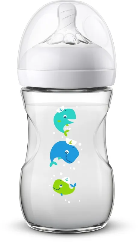 Dojčenská fľaša Philips AVENT Natural 260 ml - veľryba
