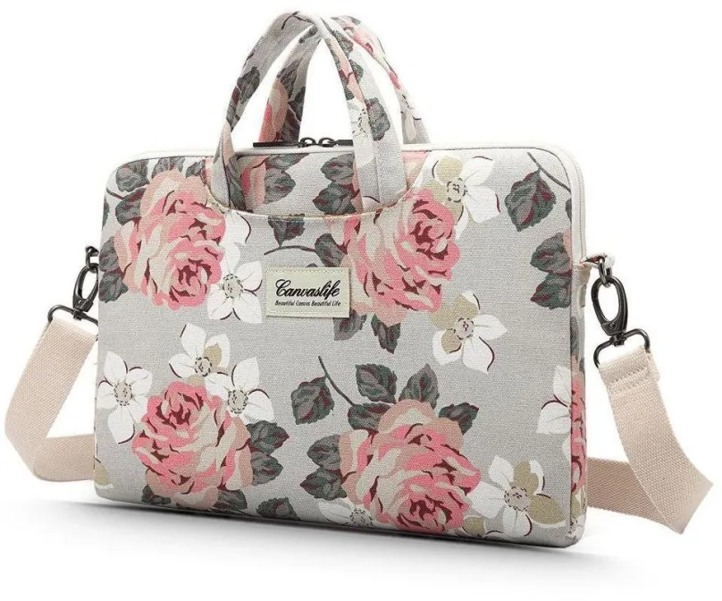 Puzdro na notebook Canvaslife Briefcase taška na notebook 15-16, white rose