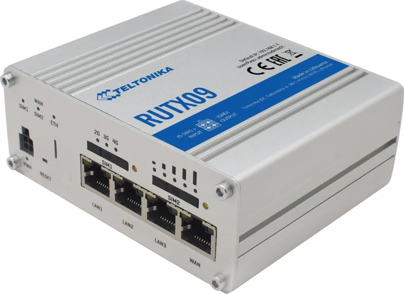 LTE WiFi modem Teltonika LTE Router RUTX09, , prenosová rýchlosť LAN portov 100 Mbit, LAN