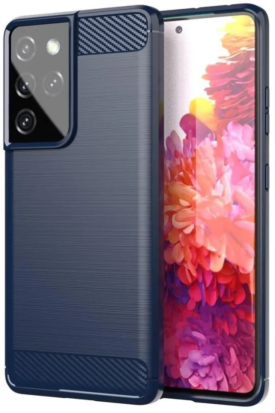 Kryt na mobil Carbon Case Flexible silikónový kryt na Samsung Galaxy S21 Ultra 5G, modrý