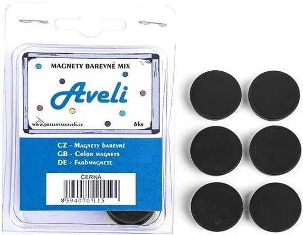 Magnet AVELI 24 mm, čierny - balenie 6 ks