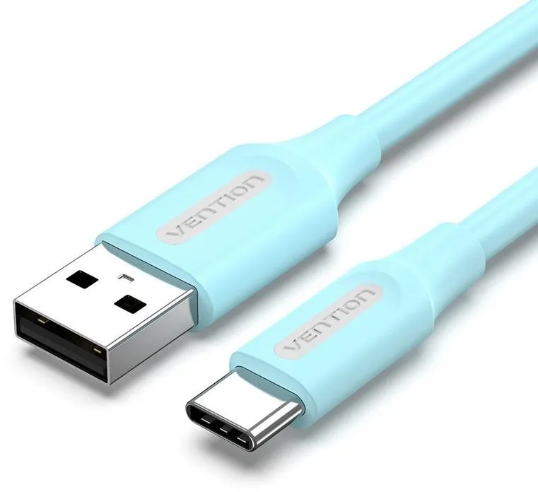 Dátový kábel Vention USB 2.0 to USB-C 3A Cable 2m Light Blue
