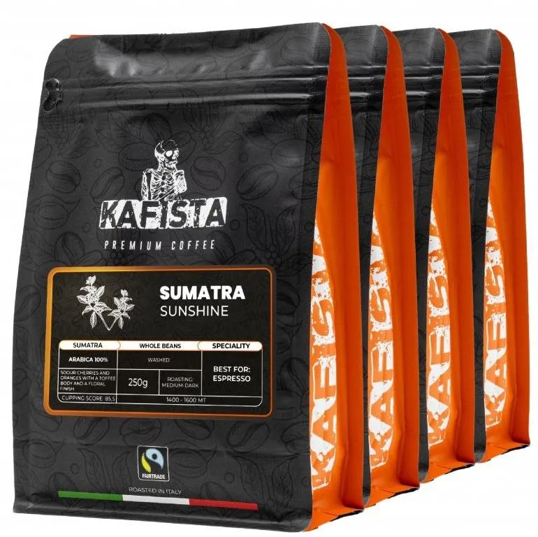 Káva Kafista Výberová káva "Etiopia Aramo Sinfonia" Zrnková Káva, 100% Arabica 4 x 250 g