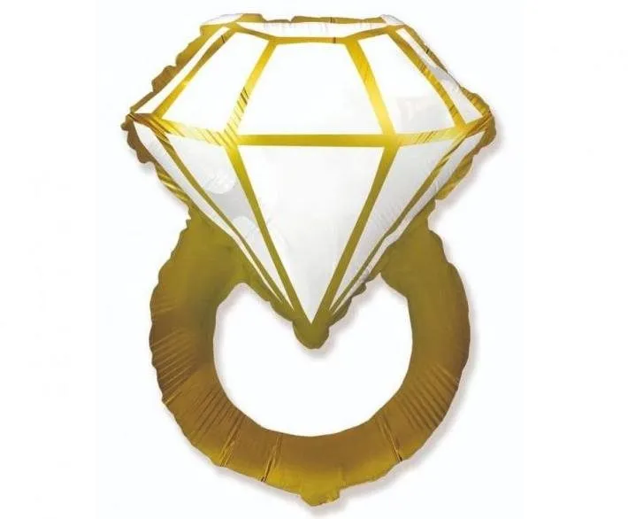 Balóniky Balón fóliový svadobný prsteň - prstienok zlatý 80 cm - rozlúčka so slobodou