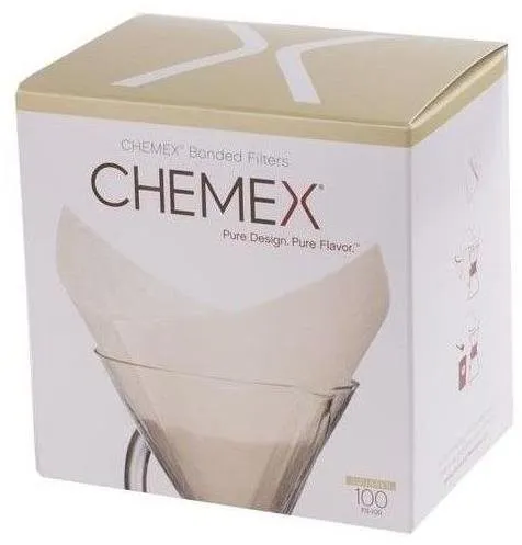 Filter na kávu Chemex papierové filtre pre 6-10 šálok, štvorcové, 100ks