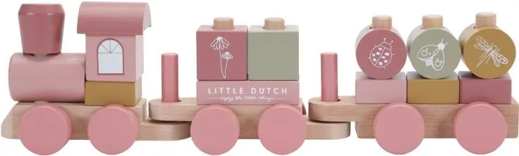 Vláčik Little Dutch Vláčik drevený Pink Flowers