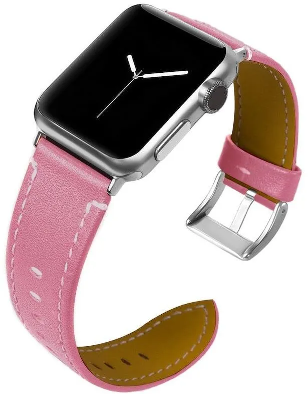 Remienok BStrap Leather Italy pre Apple Watch 38mm / 40mm / 41mm, Pink