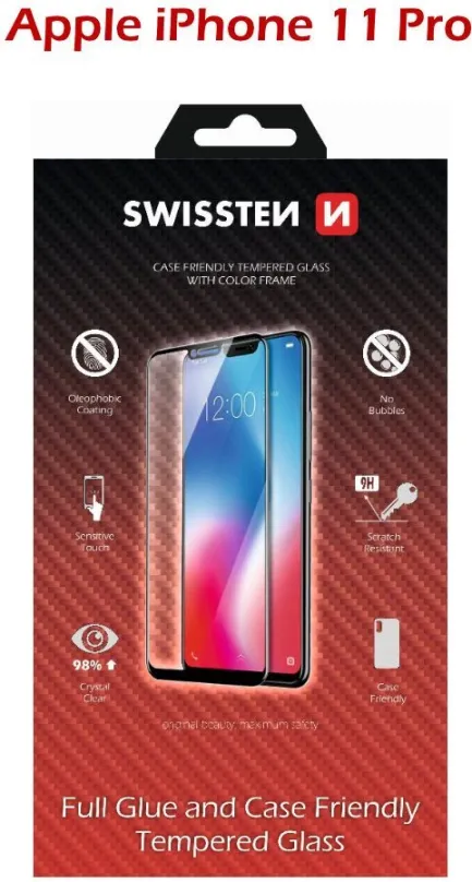 Ochranné sklo Swissten Case Friendly pre iPhone 11 Pre čierne