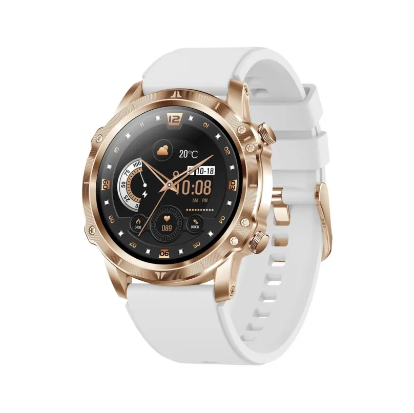 Chytré hodinky CARNEO Adventure HR+ gold, dámske, s ovládaním v slovenčine, IPS displej, m