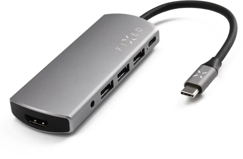 Replikátor portov FIXED HUB 6IN1 s rozhraním USB-C pre notebooky a tablety