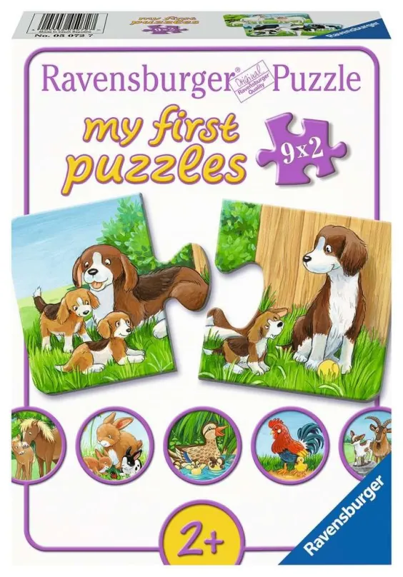 RAVENSBURGER Moje prvé puzzle Zvieracie rodiny 9x2 dielikov
