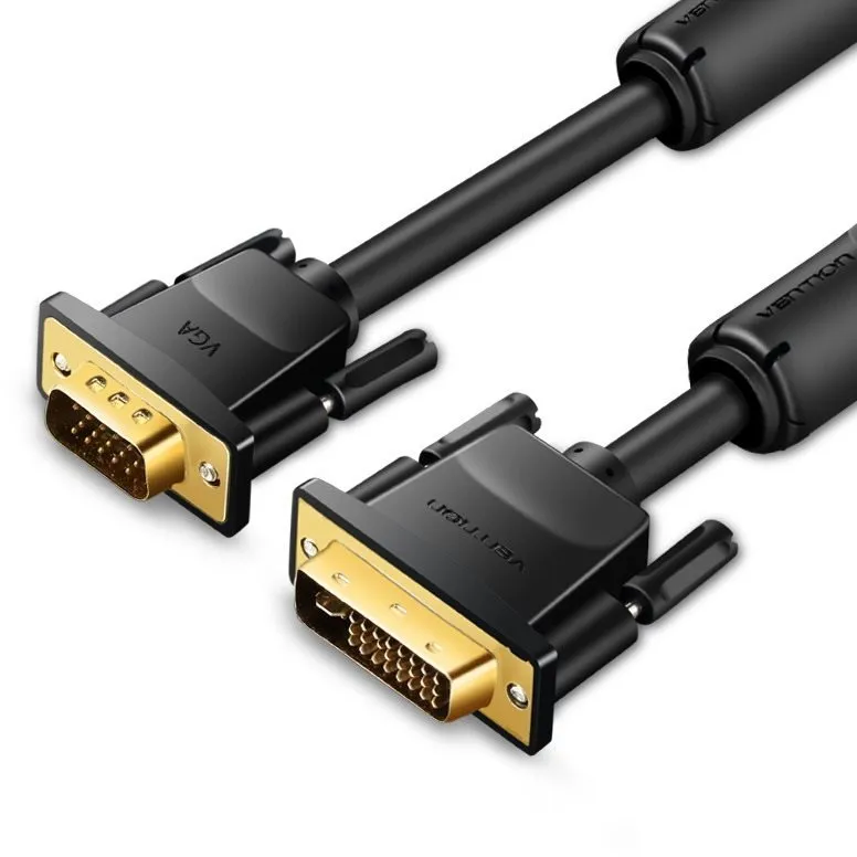 Video kábel Vention DVI (24+5) do VGA Cable 8m Black