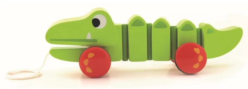 Ťahacia hračka Trefl Drevený krokodílik Emílok na povrázku