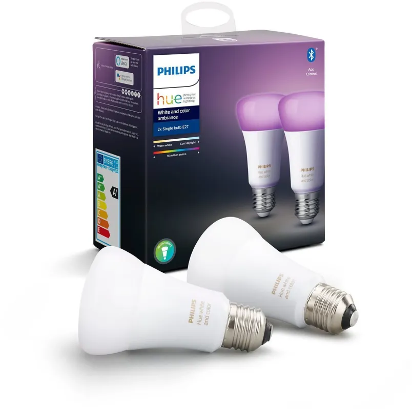 LED žiarovka Philips Hue White and Color ambiance 6,5 W E27 set 2ks