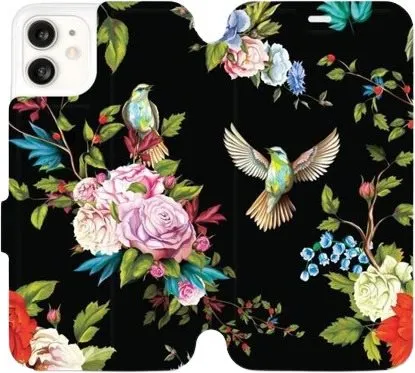Kryt na mobil Flipové púzdro na mobil Apple iPhone 11 - VD09S Vtáčiky a kvety