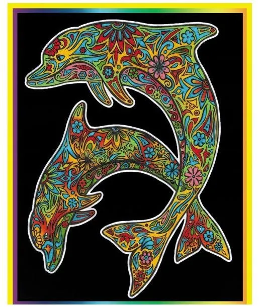 Omaľovánky Colorvelvet zamatový obrázok - delfín