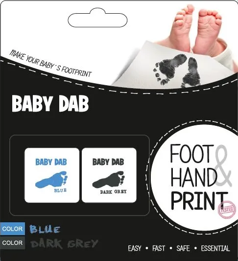 Súprava na odtlačky Baby Dab Farba na detské odtlačky - modrá, šedá