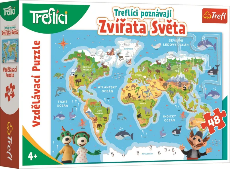 Trefl Puzzle vzdelávacie - Treflíci poznávajú zvieratá sveta