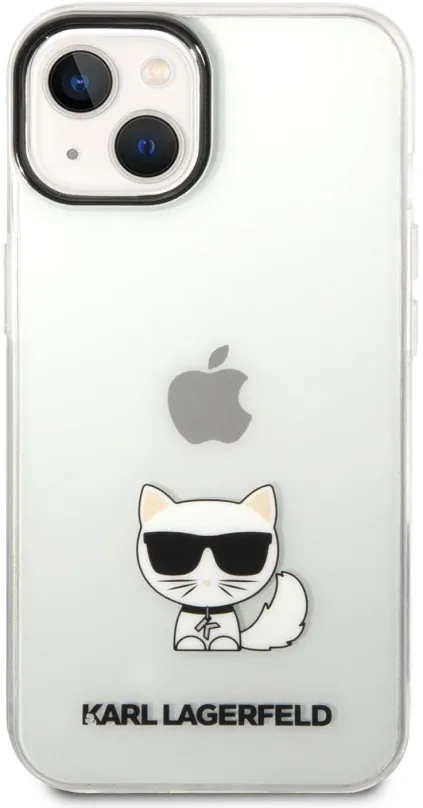Kryt pre mobil Karl Lagerfeld Choupette Logo Zadný Kryt pre iPhone 14 Transparent